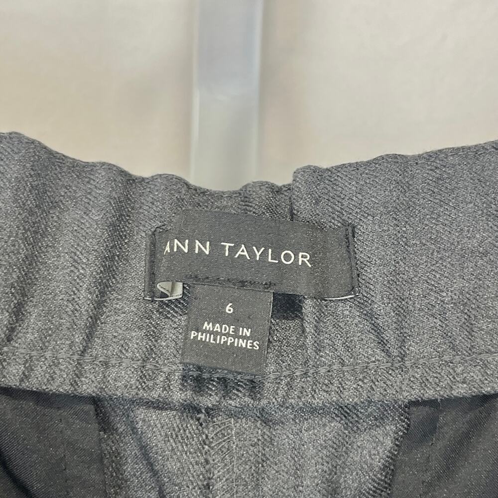 ANN TAYLOR Ankle Pants Bi Stretch High Rise Flat Front Zip Fly Heather Gray 6 - Picture 3 of 10